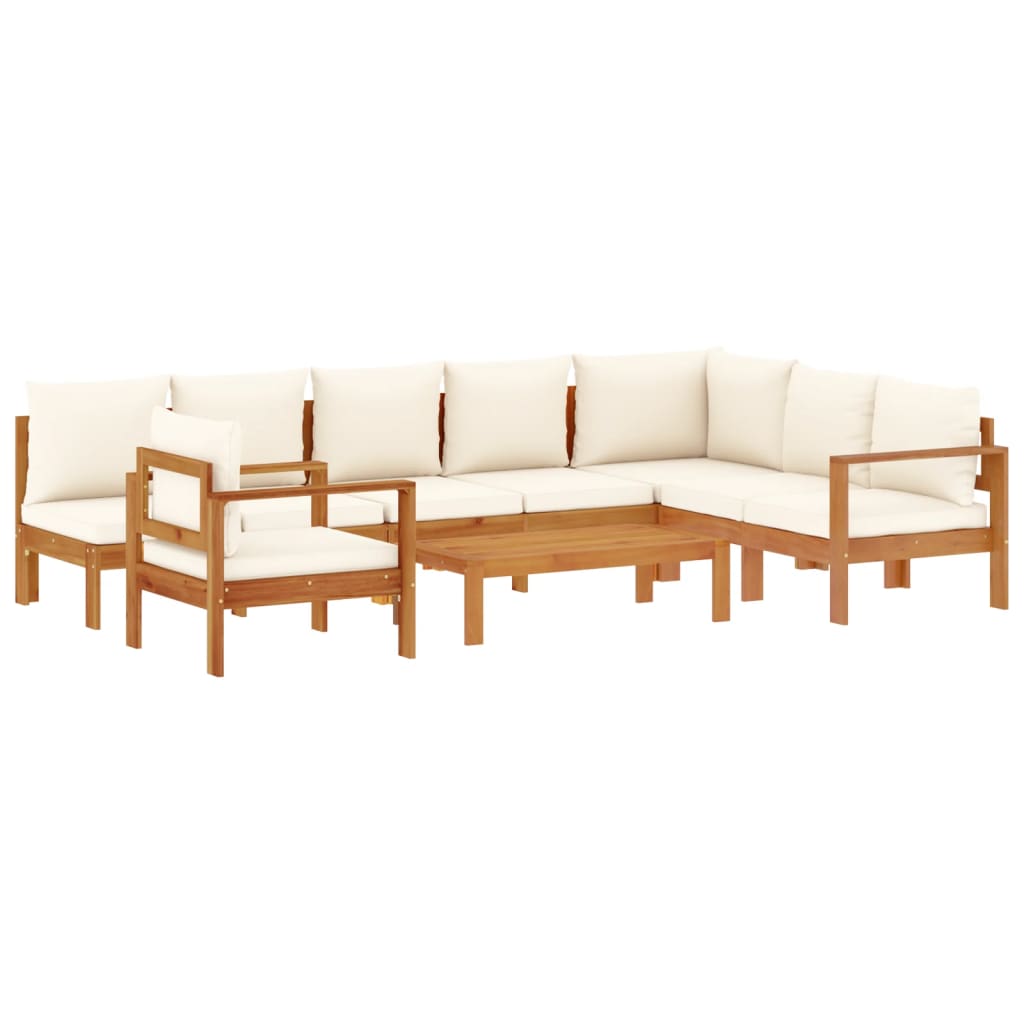 6-tlg. Garten-Sofagarnitur mit Kissen Massivholz Akazie