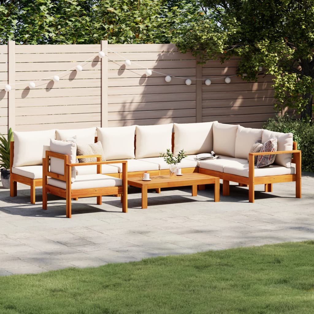 6-tlg. Garten-Sofagarnitur mit Kissen Massivholz Akazie