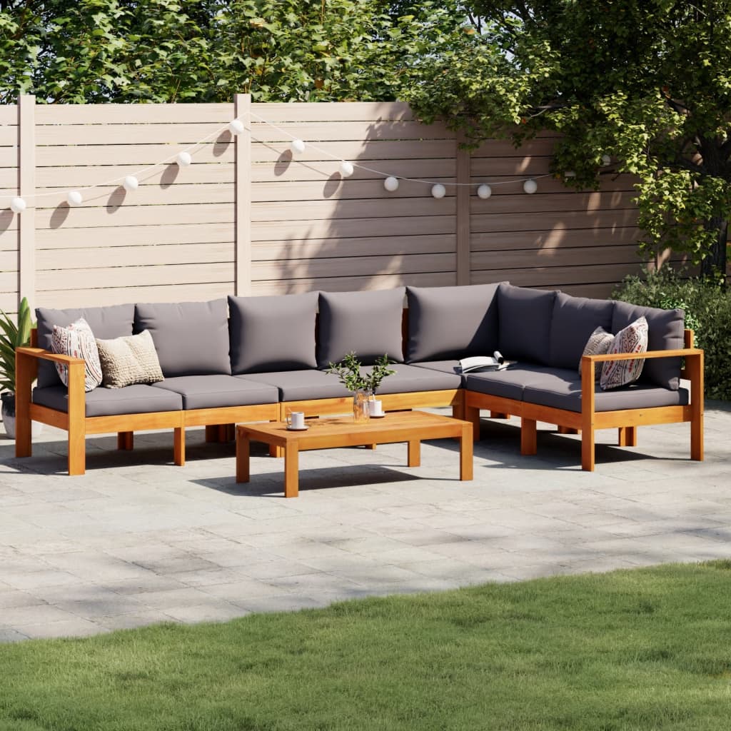 5-tlg. Garten-Sofagarnitur mit Kissen Massivholz Akazie