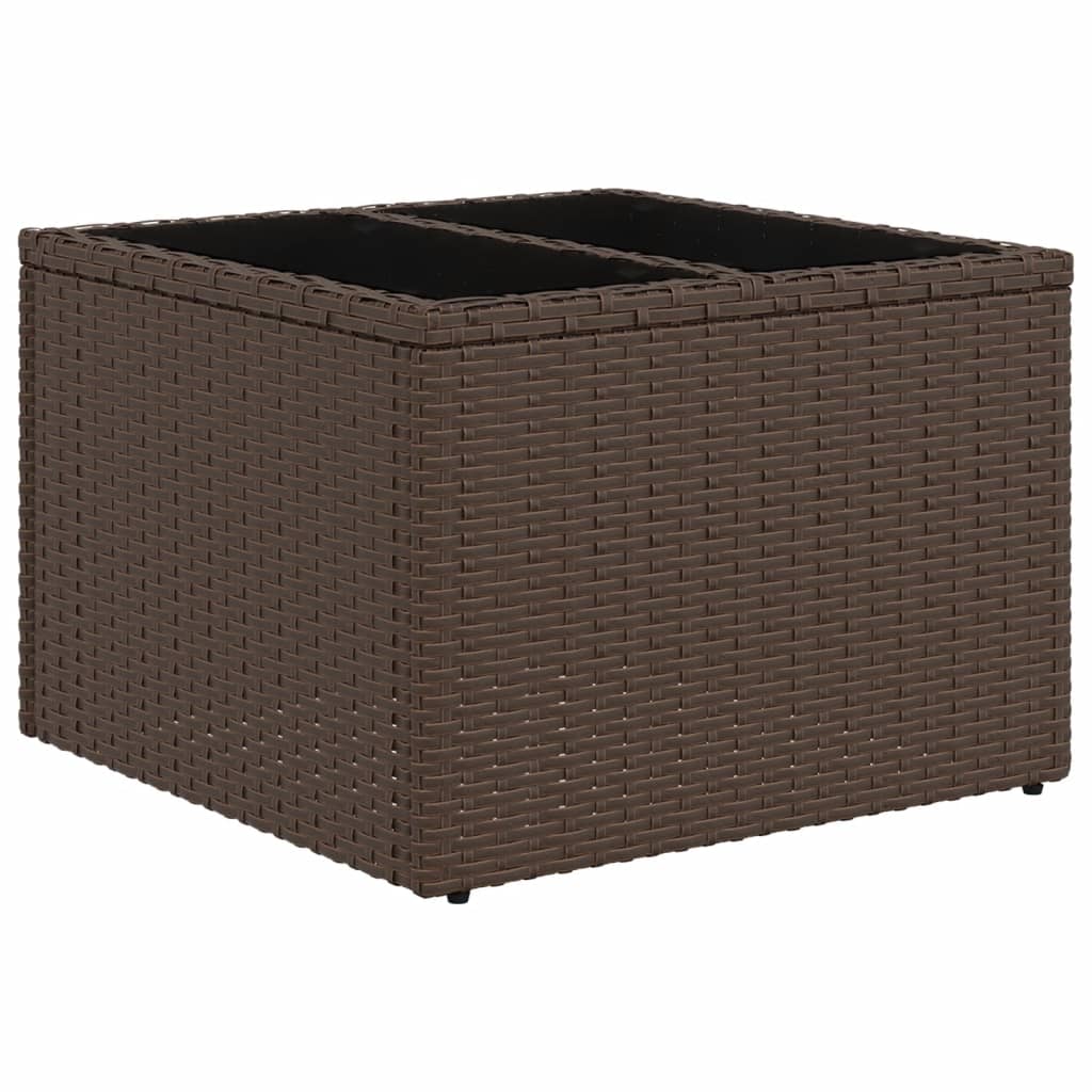 5-teiliges Gartensofa-Set mit Kissen, braun, Polyrattan