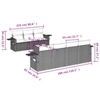 8-teiliges Gartensofa-Set mit Kissen, braun, Polyrattan