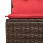 9-teiliges Gartensofa-Set mit Kissen, braun, Polyrattan