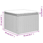 4-tlg. Garten-Sofagarnitur mit Kissen Grau Poly Rattan