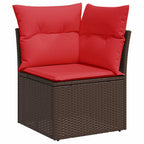 6-teiliges Gartensofa-Set mit Kissen, braun, Polyrattan