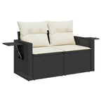 6-tlg. Garten-Sofagarnitur mit Kissen Schwarz Poly Rattan