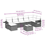 8-teiliges Gartensofa-Set mit Kissen, braun, Polyrattan