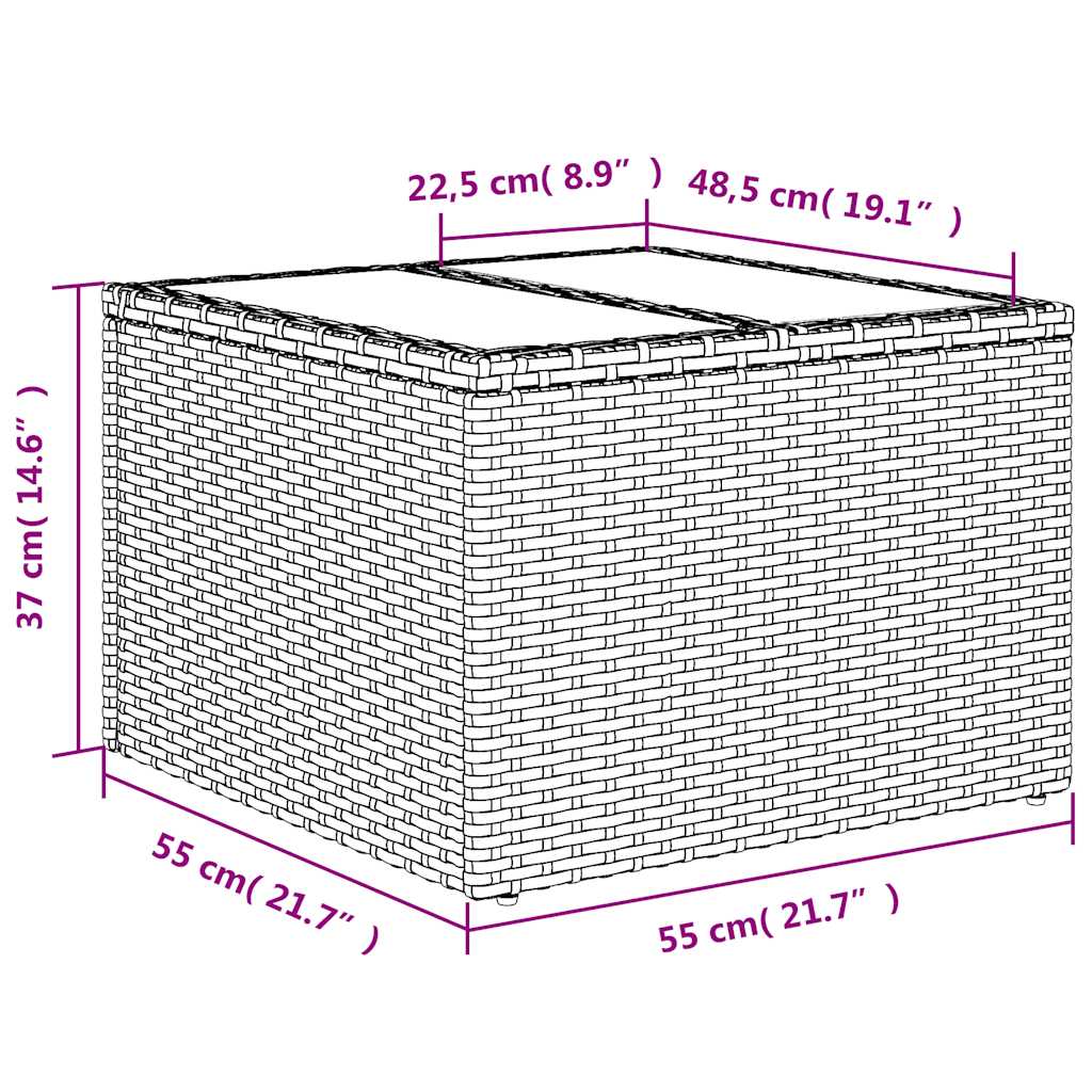 8-teiliges Gartensofa-Set mit Kissen, braun, Polyrattan