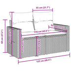 10-tlg. Garten-Sofagarnitur mit Kissen Braun Poly Rattan