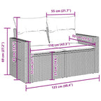 10-tlg. Garten-Sofagarnitur mit Kissen Braun Poly Rattan