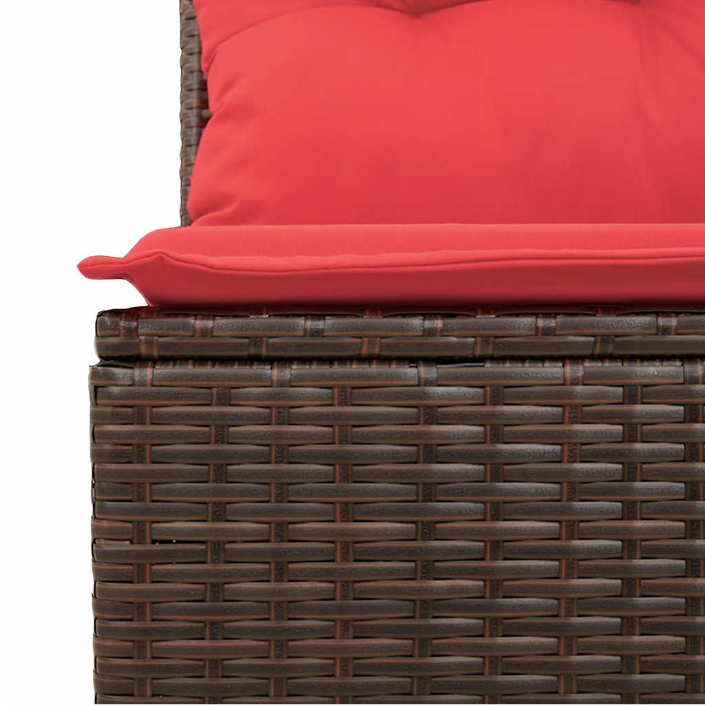 11-teiliges Gartensofa-Set mit Kissen, braun, Polyrattan