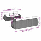 8-teiliges Gartensofa-Set mit Kissen, braun, Polyrattan