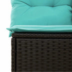 9-teiliges Gartensofa-Set mit Kissen, schwarzes Polyrattan