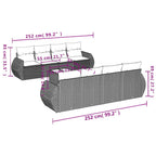 9-teiliges Gartensofa-Set mit Kissen, schwarzes Polyrattan