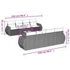 9-teiliges Gartensofa-Set mit Kissen, braun, Polyrattan