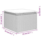 4-tlg. Garten-Sofagarnitur mit Kissen Hellgrau Poly Rattan