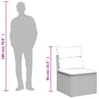 5-teiliges Gartensofa-Set mit Kissen, braun, Polyrattan