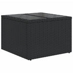 7-tlg. Garten-Sofagarnitur mit Kissen Schwarz Poly Rattan