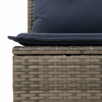 7-teiliges Gartensofa-Set mit Kissen, grau, Polyrattan