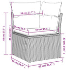 7-teiliges Gartensofa-Set mit Kissen, braun, Polyrattan