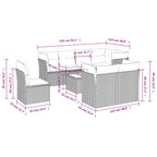 9-tlg. Garten-Sofagarnitur mit Kissen Braun Poly Rattan