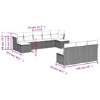 10-tlg. Garten-Sofagarnitur mit Kissen Schwarz Poly Rattan