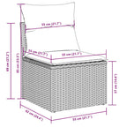 13-tlg. Garten-Sofagarnitur mit Kissen Hellgrau Poly Rattan