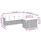 8-tlg. Garten-Sofagarnitur mit Kissen Schwarz Poly Rattan