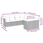 8-tlg. Garten-Sofagarnitur mit Kissen Braun Poly Rattan