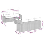 7-tlg. Garten-Sofagarnitur mit Kissen Schwarz Poly Rattan