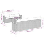 8-tlg. Garten-Sofagarnitur mit Kissen Schwarz Poly Rattan