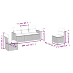 5-tlg. Garten-Sofagarnitur mit Kissen Schwarz Poly Rattan