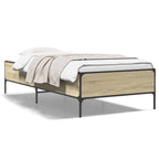 Bettgestell Sonoma-Eiche 100x200 cm Holzwerkstoff und Metall