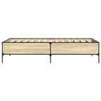Bettgestell Sonoma-Eiche 100x200 cm Holzwerkstoff und Metall