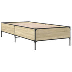 Bettgestell Sonoma-Eiche 100x200 cm Holzwerkstoff und Metall