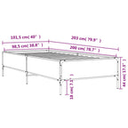 Bettgestell Sonoma-Eiche 100x200 cm Holzwerkstoff und Metall