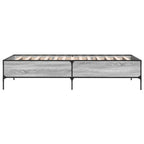 Bettgestell Grau Sonoma 90x190 cm Holzwerkstoff und Metall