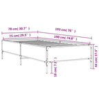 Bettgestell Sonoma-Eiche 75x190 cm Holzwerkstoff und Metall