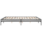 Bettgestell Grau Sonoma 200x200 cm Holzwerkstoff und Metall