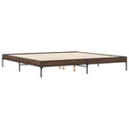 Bettgestell Braun Eichen-Optik 200x200 cm Holzwerkstoff Metall