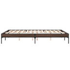 Bettgestell Braun Eichen-Optik 160x200 cm Holzwerkstoff Metall