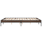 Bettgestell Braun Eichen-Optik 150x200 cm Holzwerkstoff Metall
