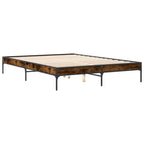 Bettgestell Räuchereiche 140x200 cm Holzwerkstoff und Metall