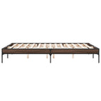 Bettgestell Braun Eichen-Optik 140x200 cm Holzwerkstoff Metall