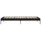 Bettgestell Schwarz 100x200 cm Holzwerkstoff und Metall