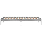 Bettgestell Grau Sonoma 100x200 cm Holzwerkstoff und Metall