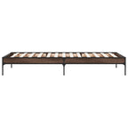 Bettgestell Braun Eichen-Optik 100x200 cm Holzwerkstoff Metall