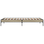 Bettgestell Sonoma-Eiche 90x200 cm Holzwerkstoff und Metall