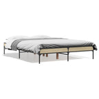 Bettgestell Sonoma-Eiche 140x190 cm Holzwerkstoff und Metall