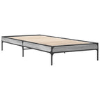 Bettgestell Grau Sonoma 75x190 cm Holzwerkstoff und Metall