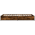 Bettgestell Räuchereiche 100x200 cm Holzwerkstoff und Metall